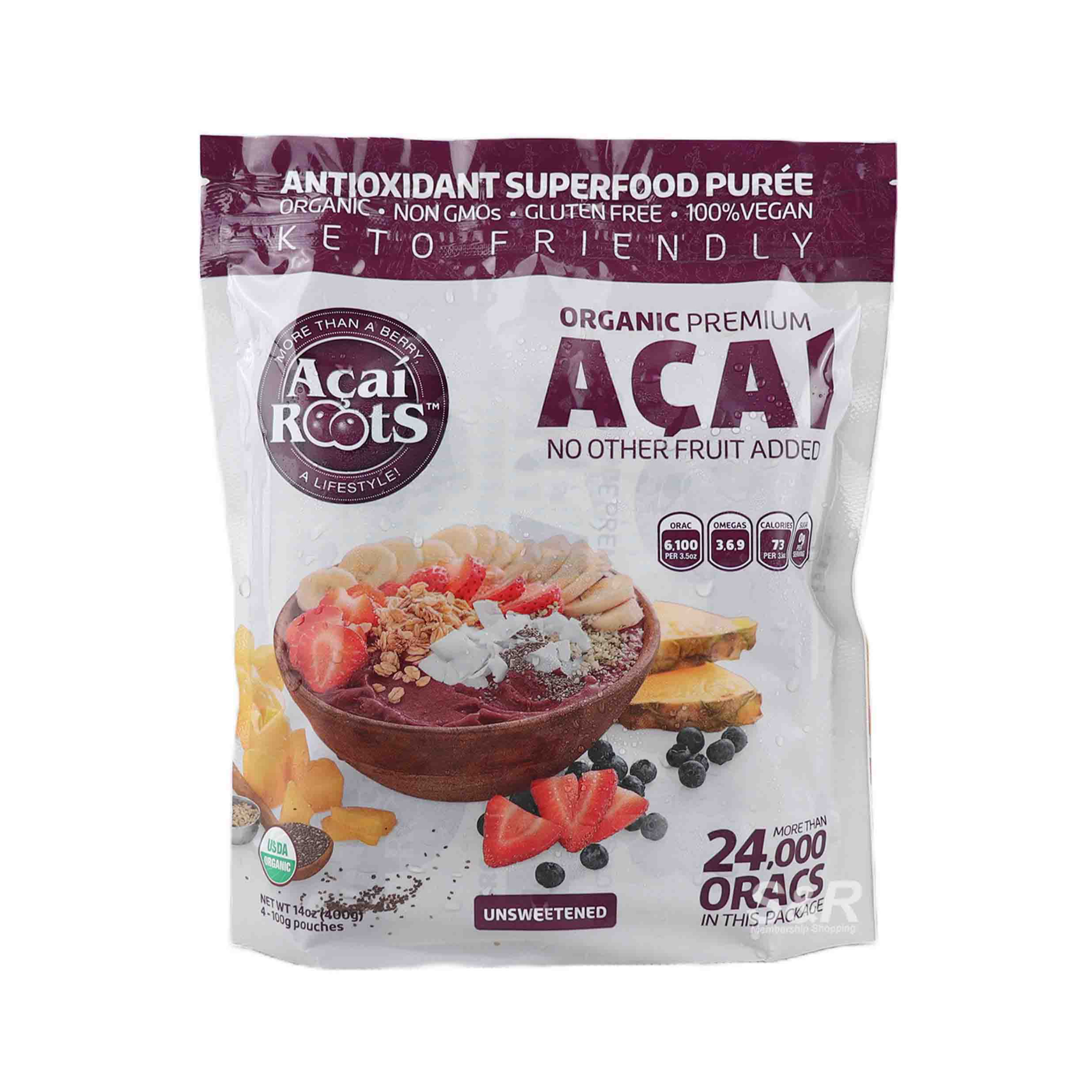 Acai Roots Organic Premium Acai Puree (100g x 4pcs)